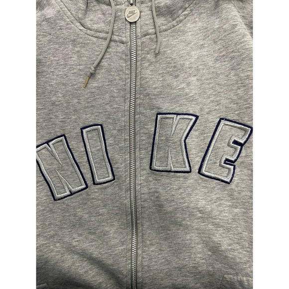 Y2K Nike Men's Gray Full Zip Hoodie Athletic Casual Comfort Size XL - Picture 3 of 8